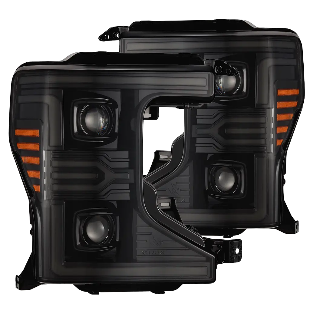 Alpha Rex 20-22 Ford Super Duty Luxx-Series Led Projector Headlights Alpha-Black 1