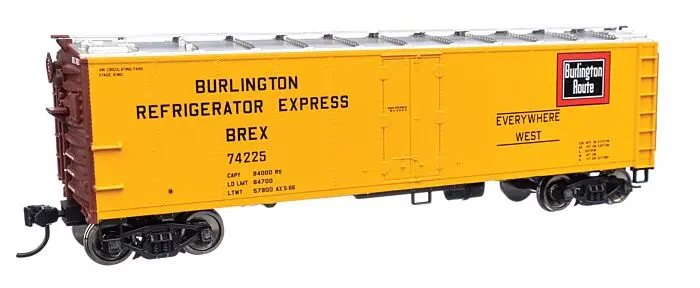 Walthers 40' Steel Reefer With Dreadnaught End -- Burlington Refrigerator Express Brex #74225  (910-41405) 1
