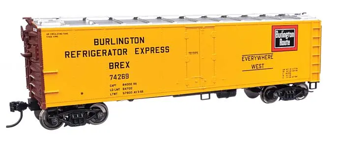 Walthers 40' Steel Reefer With Dreadnaught Ends - Burlington Refrigerator Express Brex #74269  (910-41406) 1