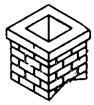 Brick Chimney Pkg(2) Unpainted Metal Castings (120-2705) 1