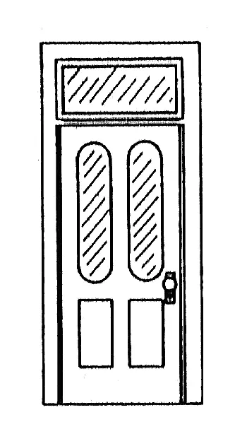 Doors With Transom,Frame, 2 Win    (135-1017) 1