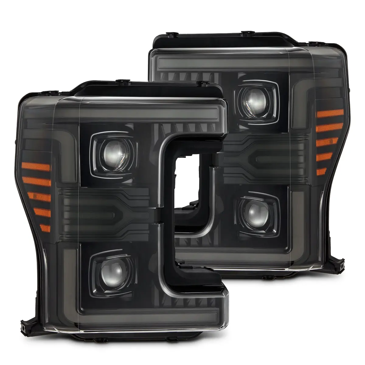 17-19 Ford Super Duty Mkii Luxx-Series Led Projector Headlights Alpha-Black 1