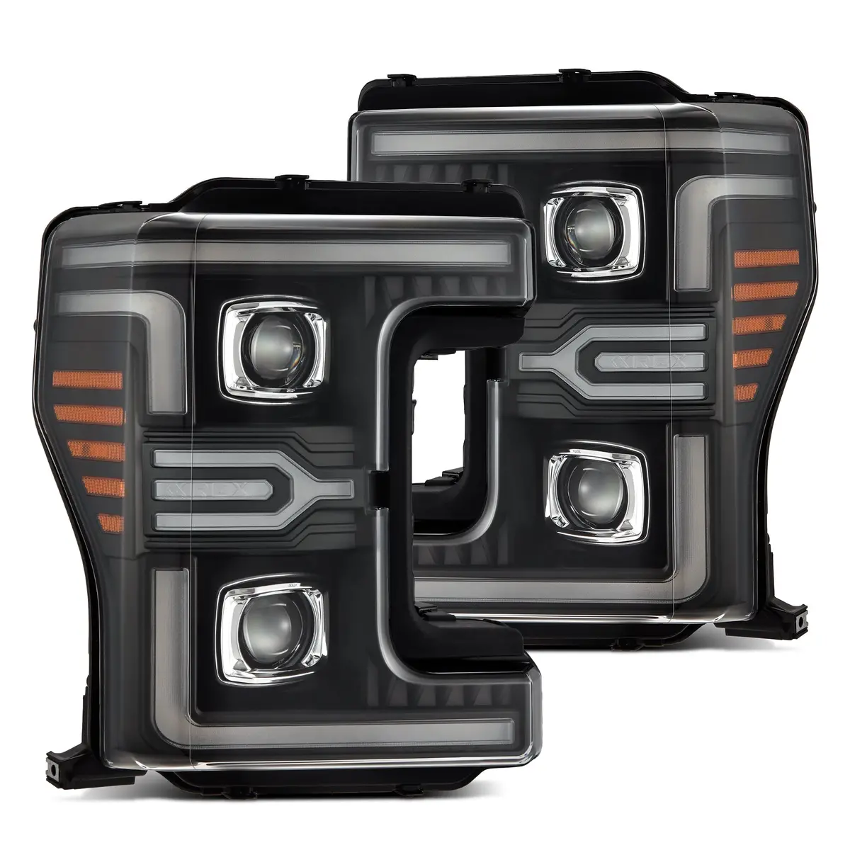17-19 Ford Super Duty Mkii Luxx-Series Led Projector Headlights Black 1