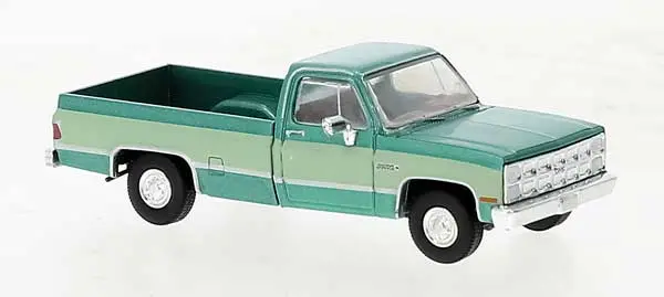Brekina 1981 Gmc Sierra Grande Pickup Truck - Assembled -- 2-Tone Green   (175-19650 1