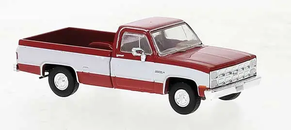 Brekina 1981 Gmc Sierra Grande Pickup Truck - Assembled -- Red, White   (175-19651) 1