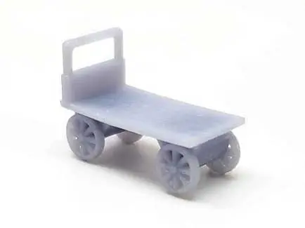 All Scale Miniatures Luggage Carts -- Unpainted 3D Printed Parts Pkg (5)	(179-1600985) 1