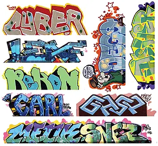 Blair Line Mega Set Modern "Tagger" Graffiti Decals #12  (184-1261) 1