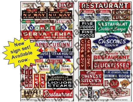 All Scale Miniatures Restaurant & Cafe Signs   (184-136) 1