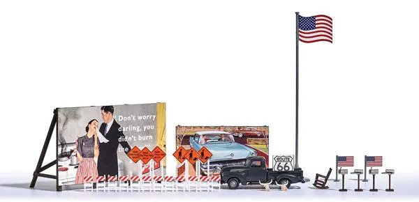 Construction Barricades, Mailboxes, Billboards, 1950 Chevy Pickup & More (189-9720) 1