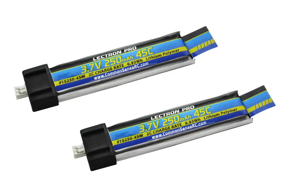 Lectron Pro 3.7V 250Mah 45C Lipo Battery 2-Pack   (1S250-45M) 1