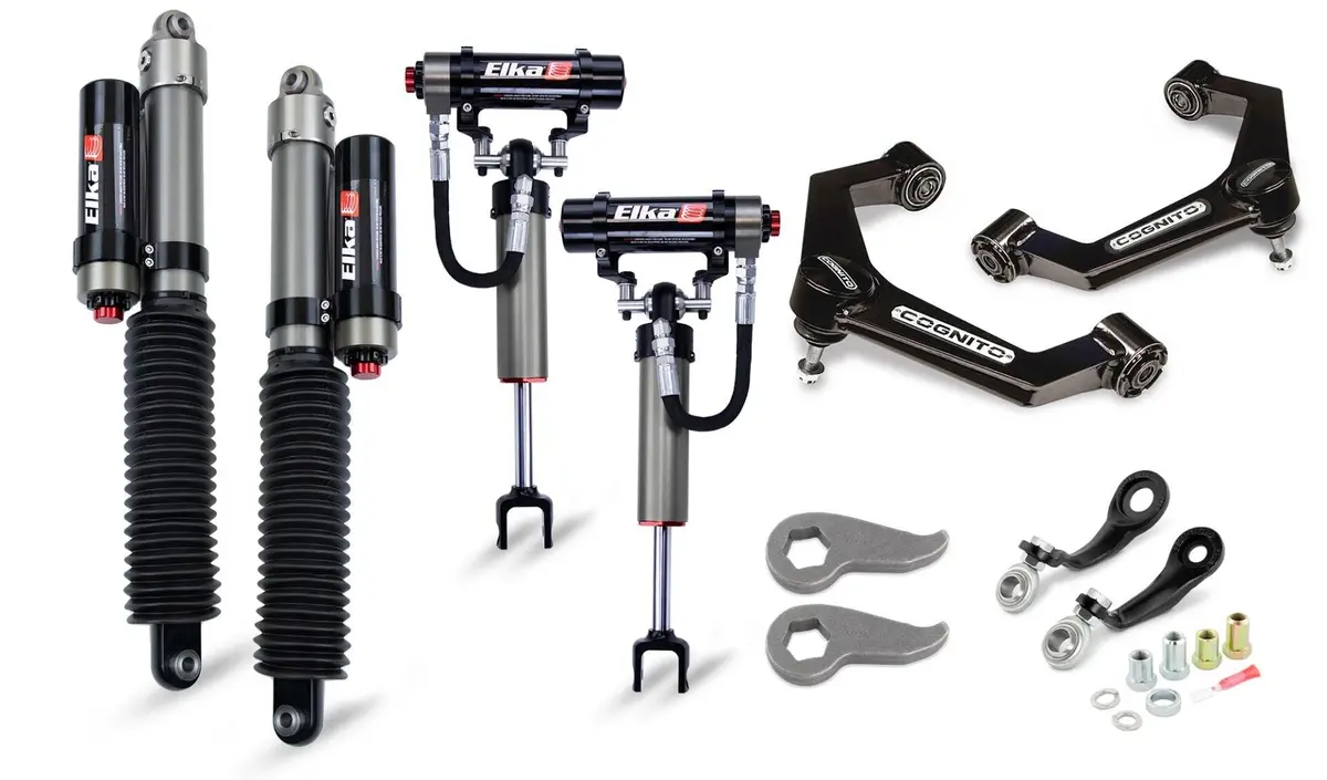 Cognito 3-Inch Elite Leveling Kit With Elka 2.5 Reservoir Shocks For 11-19 Silverado/Sierra 2500-3500 2Wd-4Wd Trucks 1