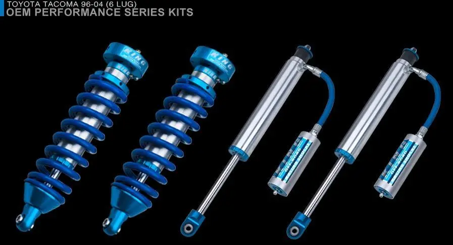 King Oem Series Tacoma 96-04 (6 Lug) Rear 2.5 Dia. Piggy Hose Reservoir Shock 1
