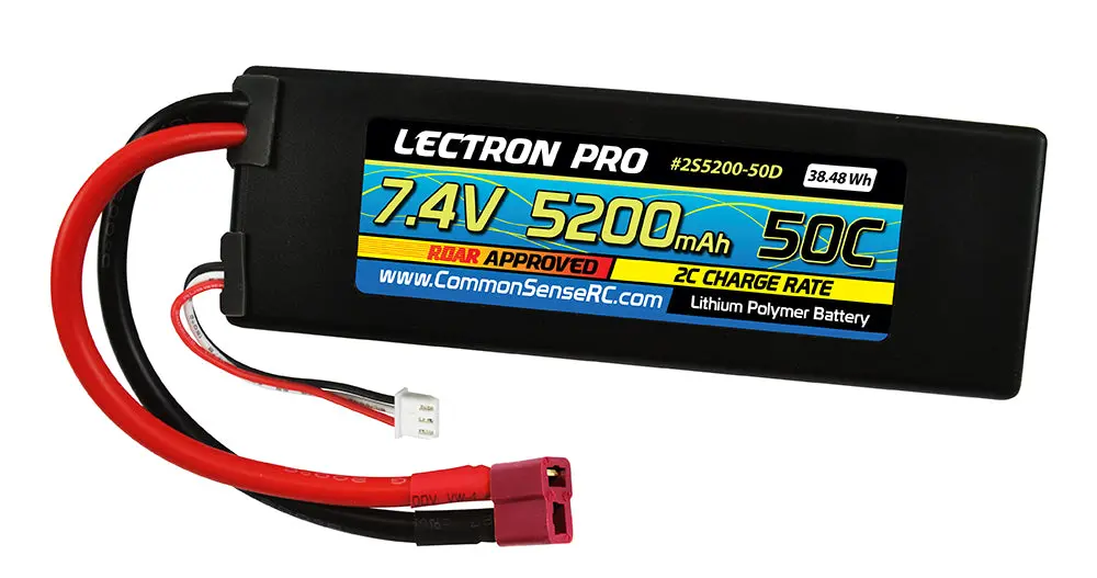 Common Sense Lectron Pro 7.4V 5200Mah 50C Lipo Battery With Deans-Type Connector  (2S5200-50D) 1