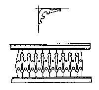 Ornamental Wood Porch Rail W/Brackets (300-3505) 1