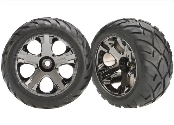 Traxxas Anaconda Nitro Front Tires (2) (Black Chrome) (Standard) W/All-Star Wheels    (Tra3777a) 1