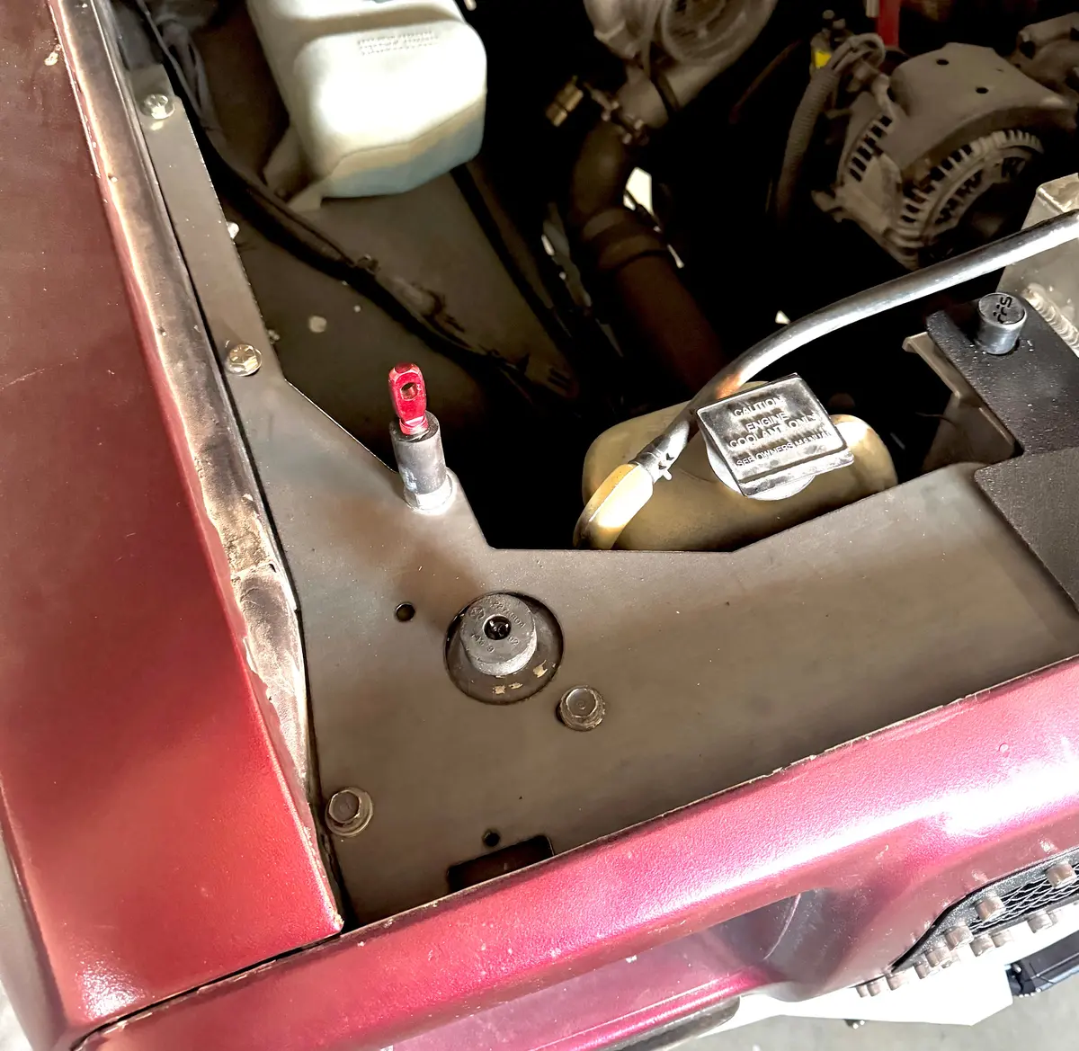 72-93 Radiator Cover Extensions / Hood Pin Base 1