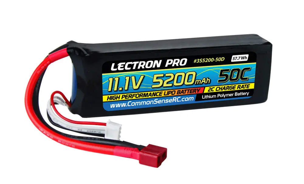 Lectron Pro 11.1V 5200Mah 50C Lipo Battery With Deans  (3S5200-50D) 1