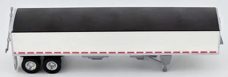 Ho Logistics 39' Covered Grain Trailer - Assembled -- White With Black Tarp   (734-469) 1