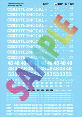 Microscale Railroad Decal Set -- Csx Intermodal Csxi 40 & 48' Well Cars   (460-601480) 1