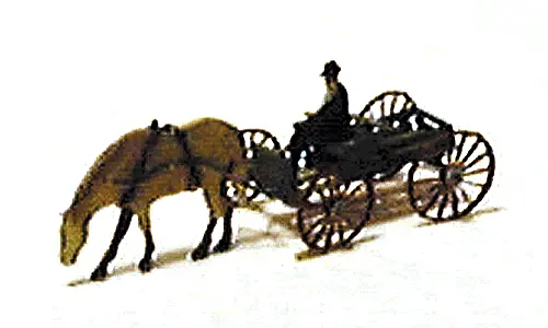 Walthers 1880S Horse-Drawn Buckboard - Brass Kit -- With Horse & Driver Pkg(2) (462-2023) 1