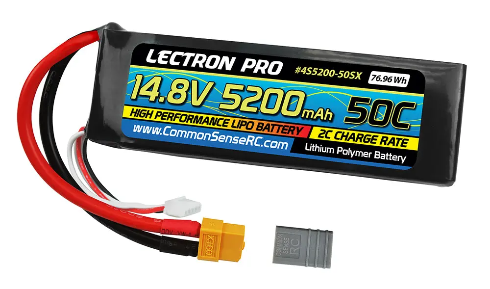 Lectron Pro 14.8V 5200Mah 50C Lipo Battery Soft Pack With Xt60 Connector + Csrc Adapter   (4S5200-50Sx) 1