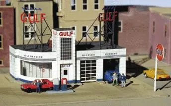 Gulf Gas Station -- Kit N Scale (502-609300) 1