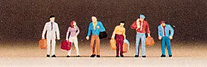 Preiser Passengers Walking Pkg(6)    (590-79018) 1