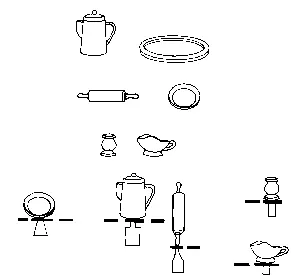 Scale Structures Kitchen Accessories (Unpainted Metal Castings) -- Set #1: Dishes (650-5108) 1