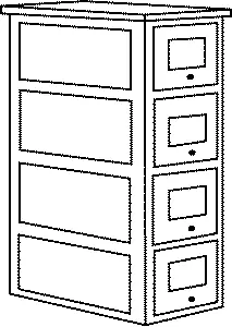 Scale Structure 4-Drawer "Wooden" File Cabinets (Unpainted Metal Castings Pkg(3) (650-5122) 1