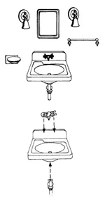 Sst Ltd Bathroom Sink, Faucet, Plumbing, Towel Bar, Soap Dish, Sconce Lights, Glass Holder/Glass, & Mirror Kit   (650-5155) 1