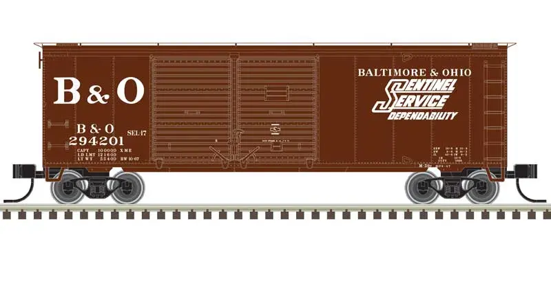 Trainman 40' Double-Door Boxcar - Baltimore & Ohio #294201 (Boxcar Red, White, Sentinel Service)  (751-50006189) 1