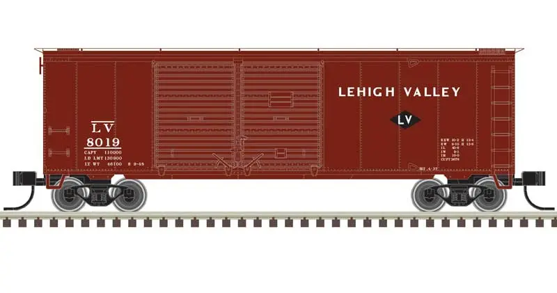 Trainman 40' Double-Door Boxcar - Lehigh Valley #8005 (Boxcar Red, White)  (751-50006199) 1