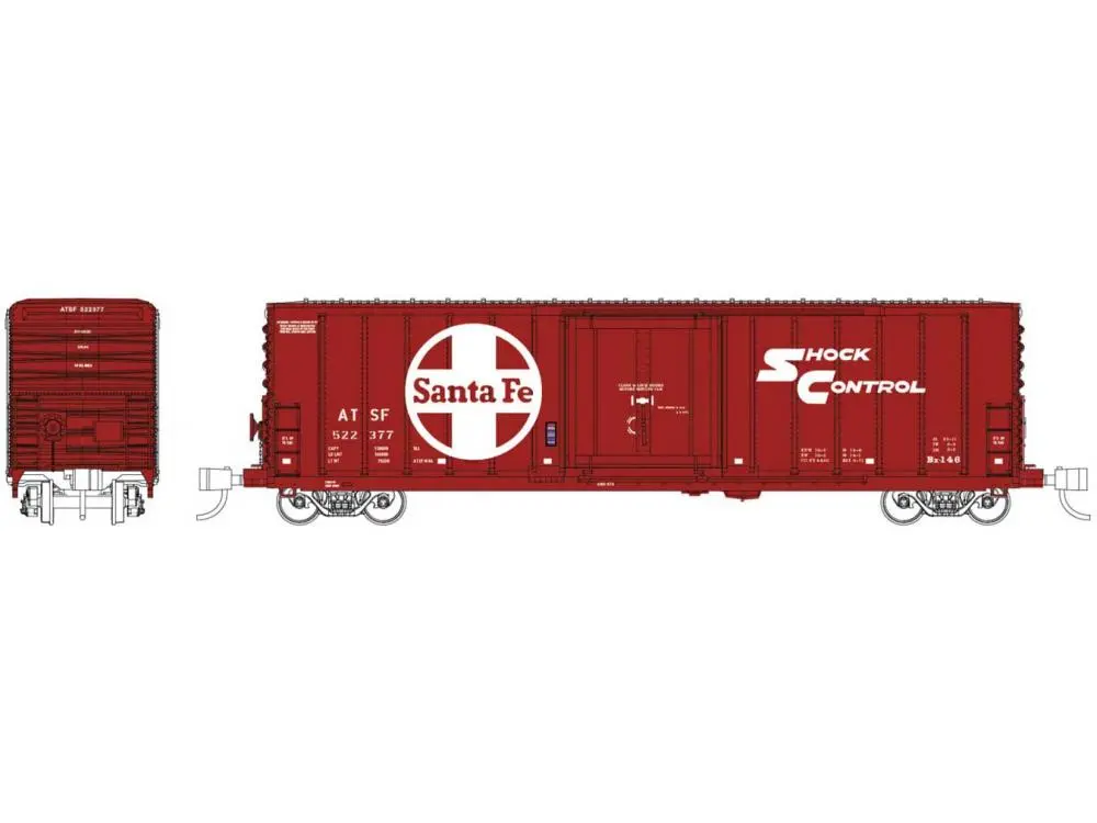 Pacific Car & Foundry 70-Ton 50' Exterior-Post Insulated Boxcar - Ready To Run -- Santa Fe 522341     (80500000061155E) 1