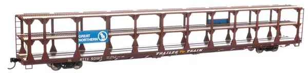 Walthers Great Northern Rack Trailer-Train Flatcar Rttx #501917 (Brown) (910-8211) 1