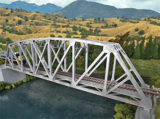 Walthers Arched Pratt Truss Railroad Bridge -- Single-Track - Kit - 23 X 3 1/6  X 5-1/4" 58.4 X 7.8 X 13.3Cm   (933-4521) 1