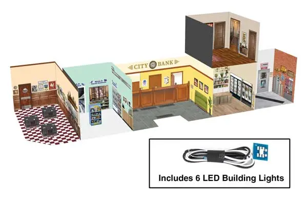 Walthers Spaces - Interior Lighting And Detail Insert -- Merchant's Row I   (933-4700) 1