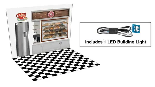 Walthers Hole-In-One Donut Shop - Spaces -- Interior Lighting And Detail Insert   (933-4702) 1