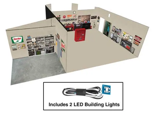 Walthers Vintage Gas Station - Spaces -- Interior Lighting And Detail Insert   (933-4703) 1