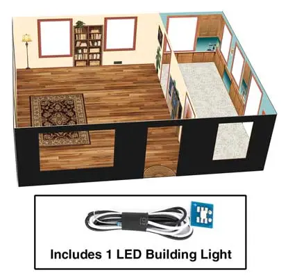 Walthers Brick Cape Cod House - Spaces -- Interior Lighting And Detail Insert   (933-4704) 1