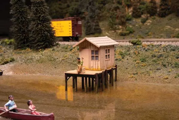 Fisherman's Shanty -- Laser-Cut Wood Kit - 3-9/64 X 1-1/2 X 2-1/8" 8 X 3.7 X 5.4Cm - (949-4110)) 1