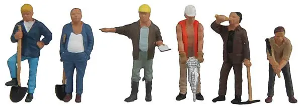 Walthers Construction Workers Pkg(6) - Set #1  (949-6022) 1