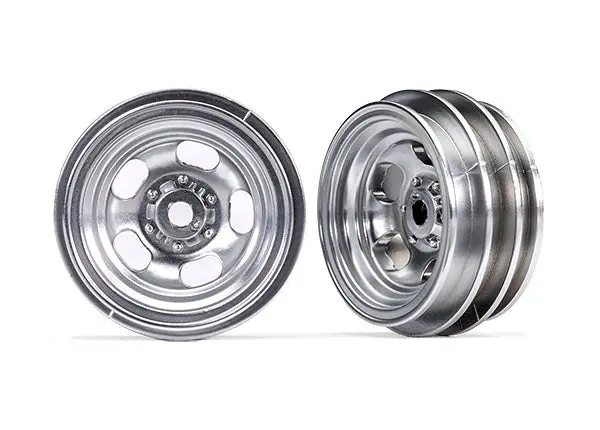 Traxxas 1.0'' Satin Chrome Wheels (2)  (Tra9869) 1