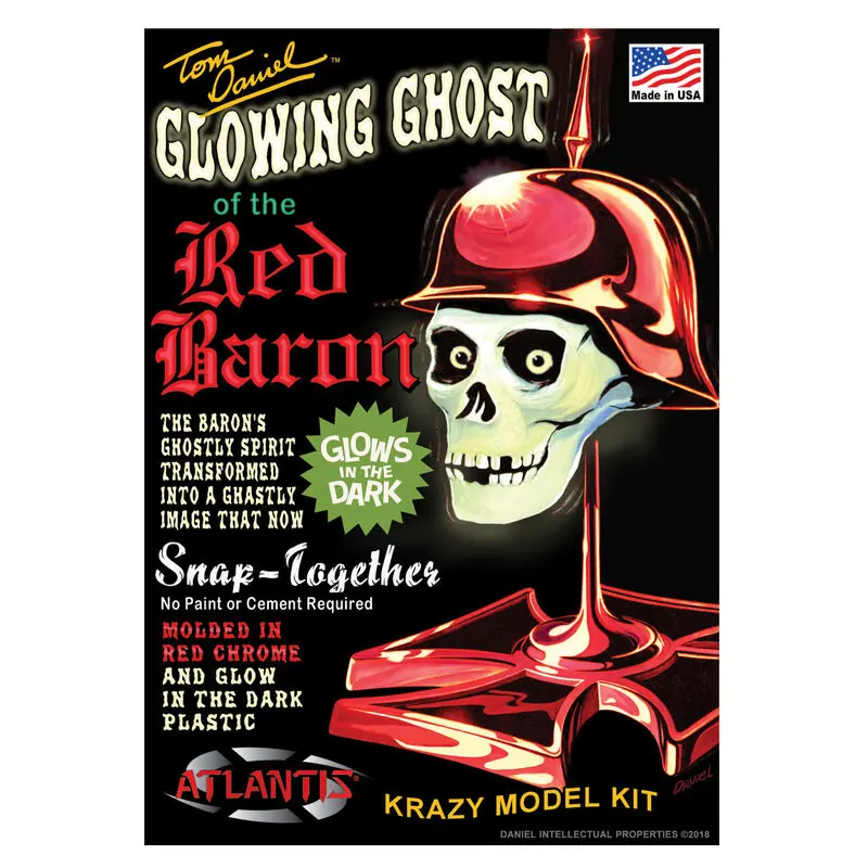 Atlantis 1/4 Ghost Of The Red Baron Model Kit, Glow In The Dark & Red Chrome Limited Edition   (Aanm6742) 1