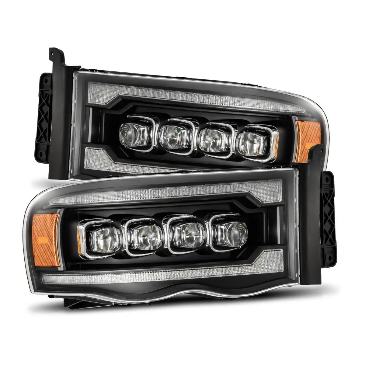Alpha Rex 02-05 Dodge Ram Nova-Series Led Projector Headlights Black 1