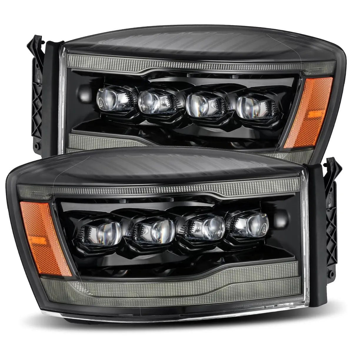 Alpha Rex 06-08 Dodge Ram Nova-Series Led Projector Headlights Alpha-Black 1