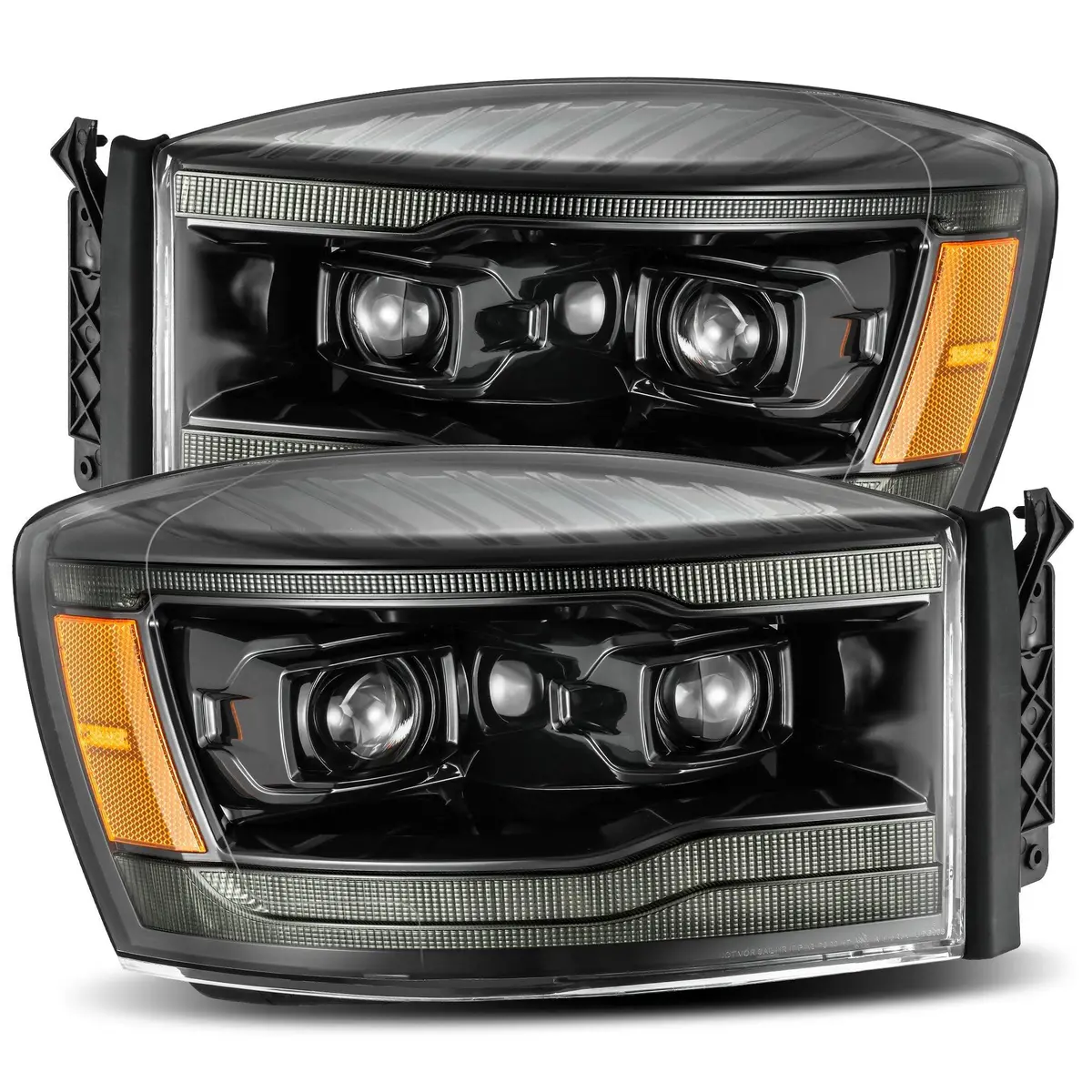 Alpha Rex 06-08 Dodge Ram Luxx-Series Led Projector Headlights Alpha-Black 1