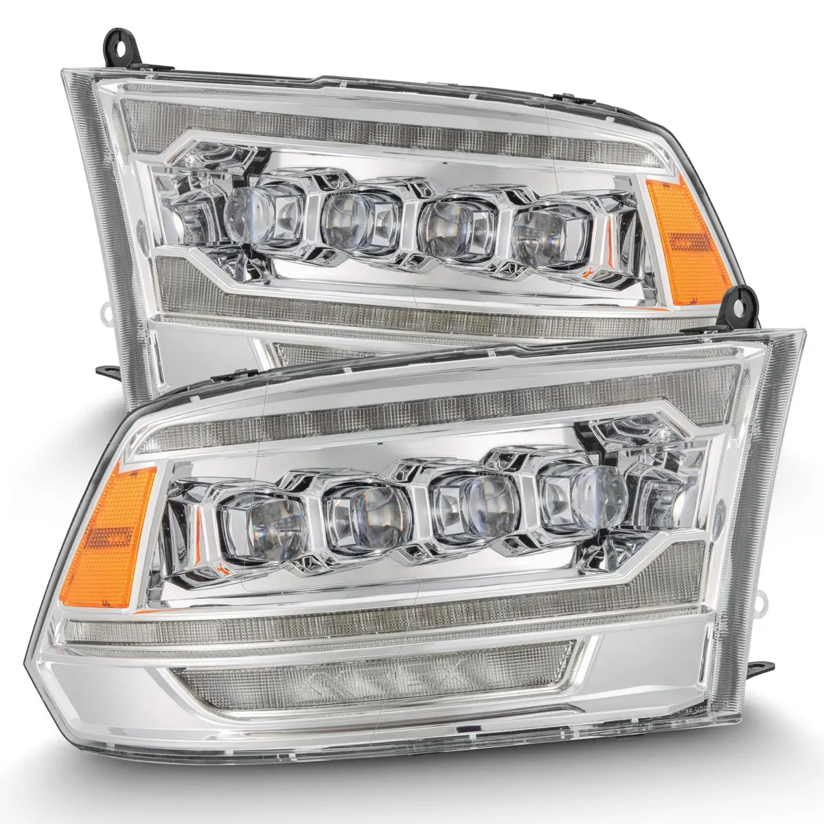 Alpha Rex 09-18 Ram Truck Nova-Series (5Th Gen 2500 G2 Style) Led Projector Headlights Chrome 1