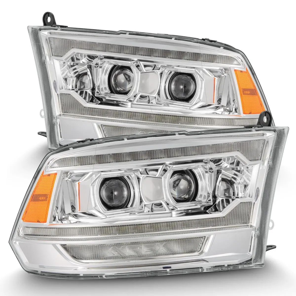 Alpha Rex 09-18 Ram Truck Luxx-Series (5Th Gen 2500 G2 Style) Led Projector Headlights Chrome 1