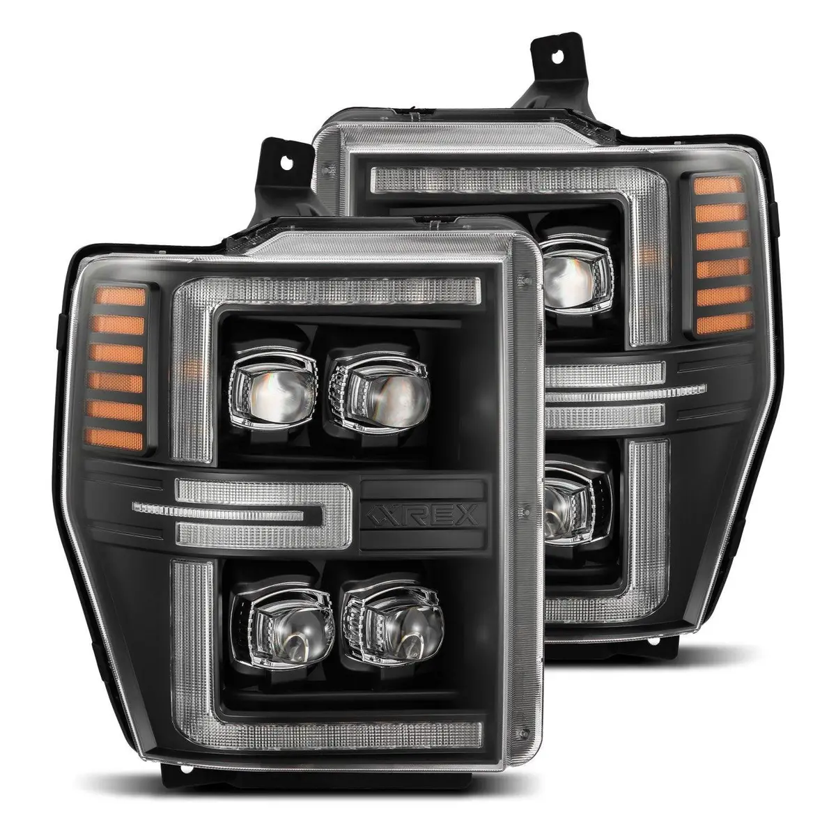 Alpha Rex 08-10 Ford Super Duty Nova-Series Led Projector Headlights Black 1