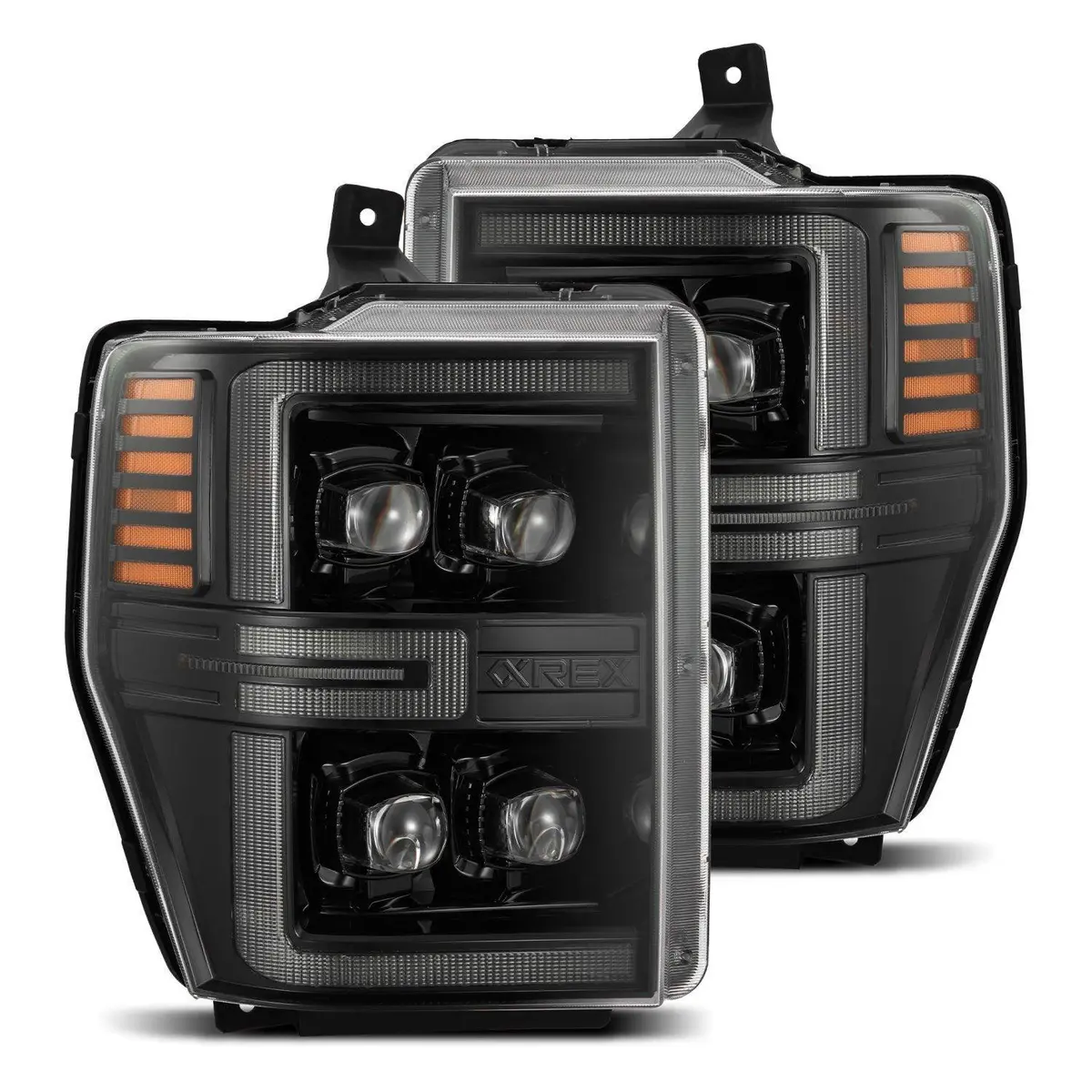 Alpha Rex 08-10 Ford Super Duty Nova-Series Led Projector Headlights Alpha-Black 1